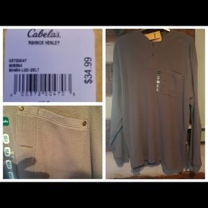 Cabelas Roughneck Henley Brown. Brand New! 3XL
